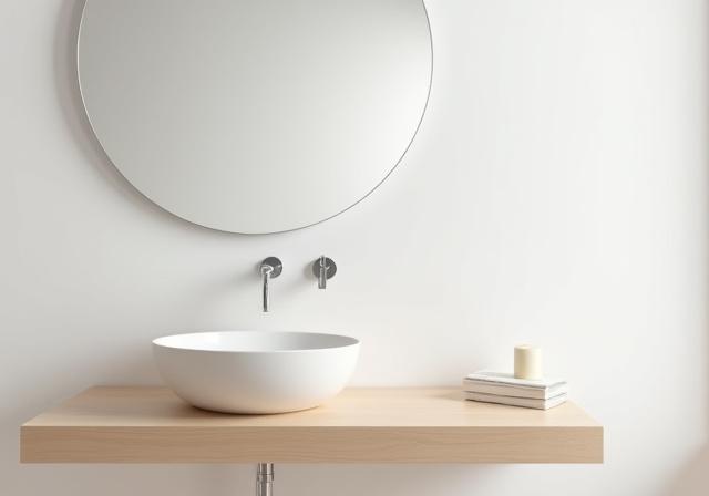 Minimalistisk baderomsinnredning i nordisk stil